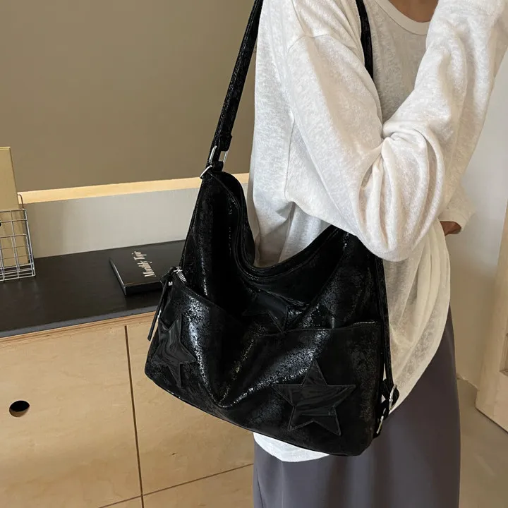 DALO PU Backpack On The Shoulder Women's Silver/Black/White-9