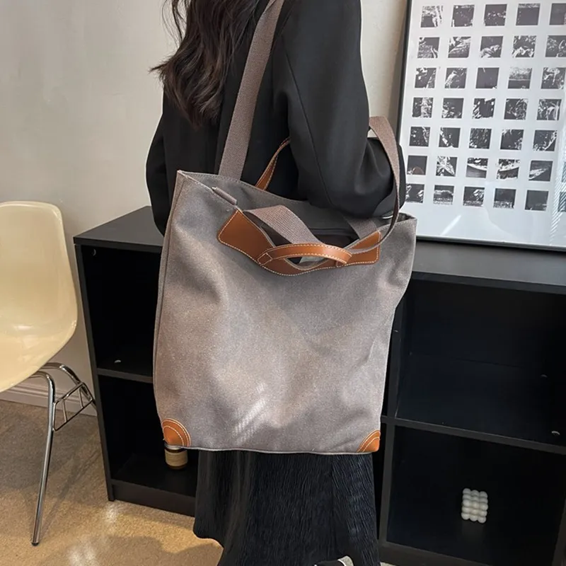 DALO Canvas Canvas Bag Portable Crossbody Bag Shoulder Bag Unisex Black/grey/brown/army Green/khaki-5