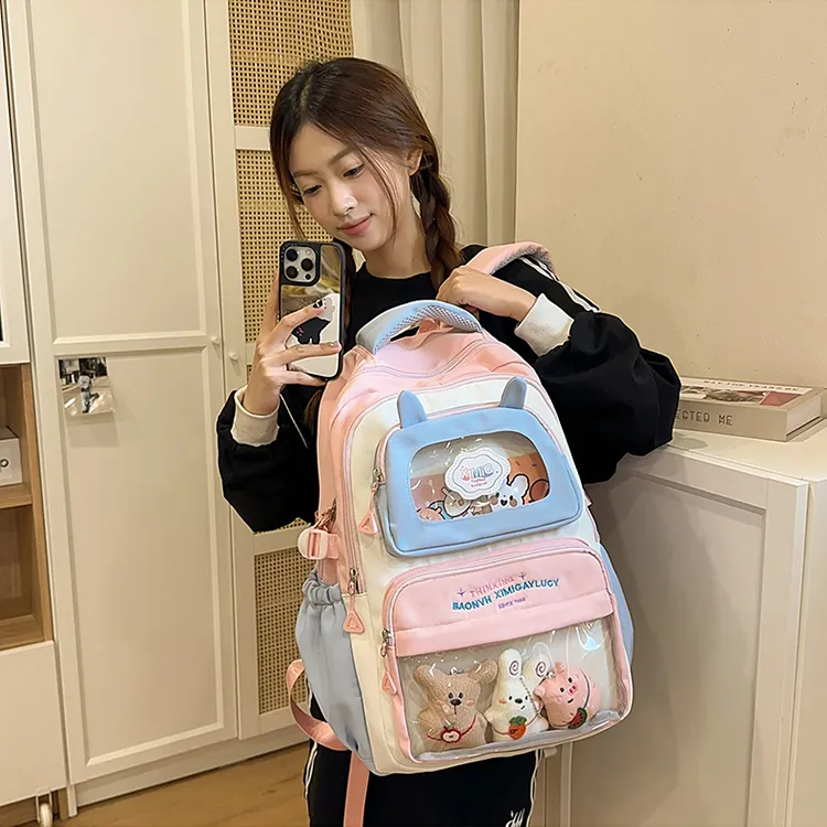 DALO Nylon Backpack Women's Multicolor-11