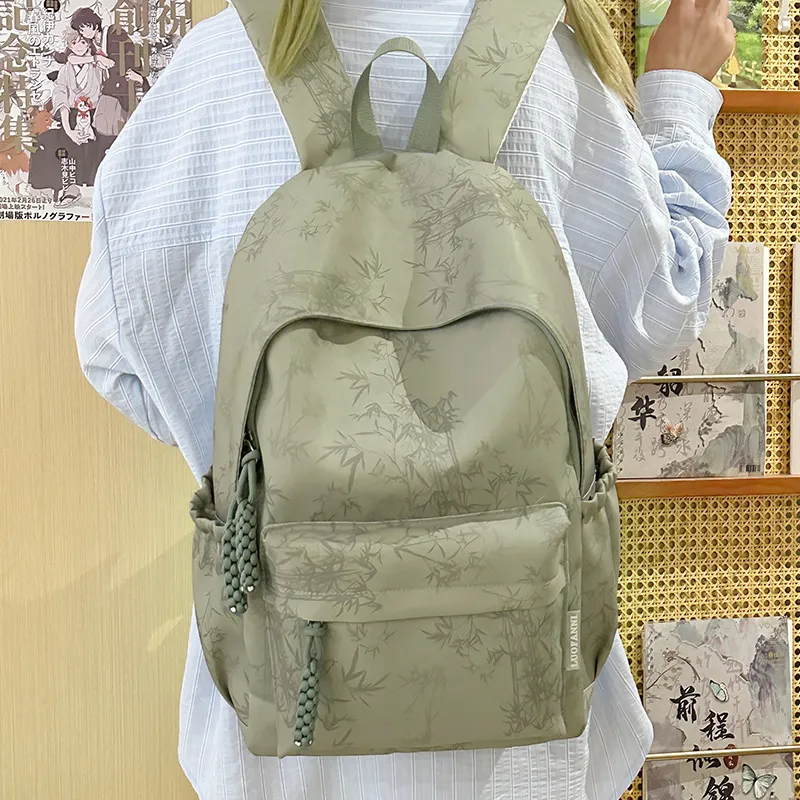 DALO Nylon Backpack Women's White/Black/Green/Blue-17