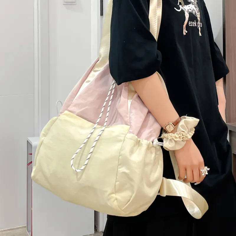 DALO Nylon Backpack Unisex Black/Gray/Blue/Pink-18