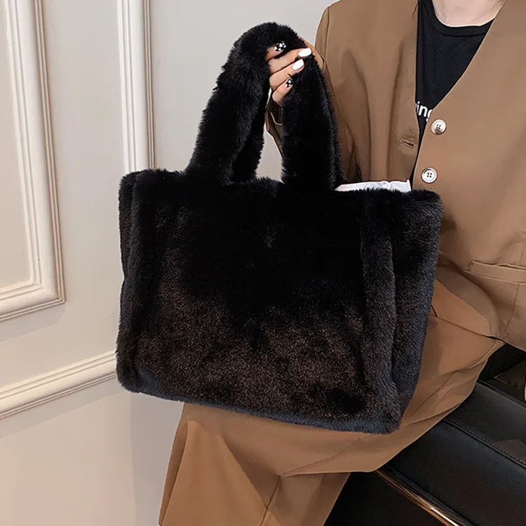 DALO Faux Fur Shoulder Bag Women's Multicolor-6