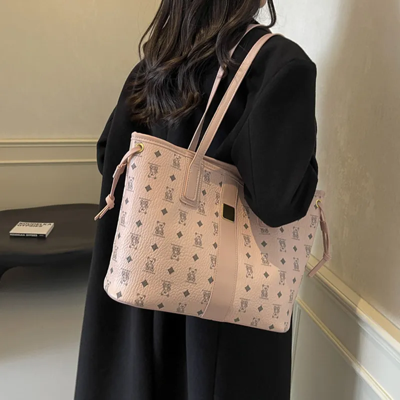 DALO PU Handbag, Shoulder Bag Women's Pink/Brown/Black/White-1