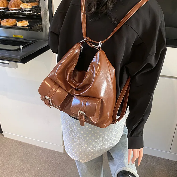 DALO PU Shoulder Bag Women's Black/Red/Coffee/Brown-15