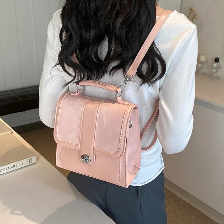 DALO PU Backpack Women's Black/Silver/White/Pink-18