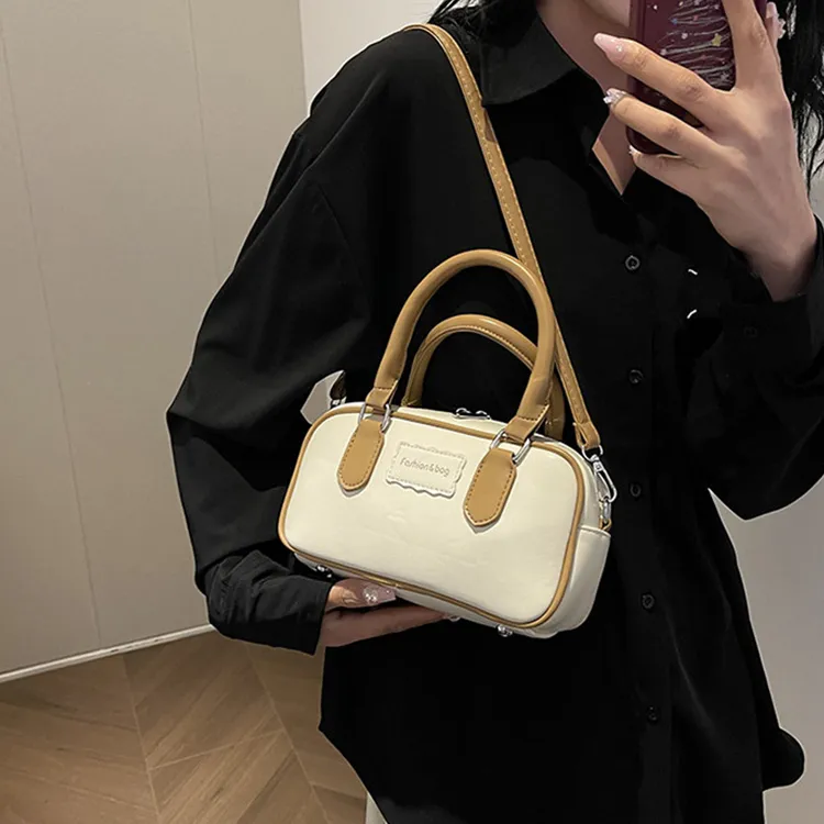 DALO PU Crossbody One Shoulder Handbag Women's Black/Ecru/Pink/Brown-2