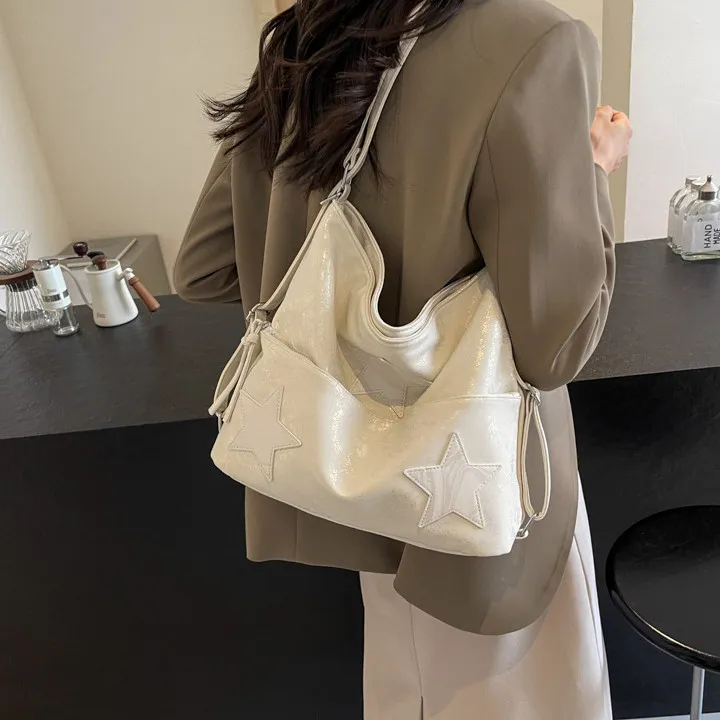 DALO PU Backpack On The Shoulder Women's Silver/Black/White-17