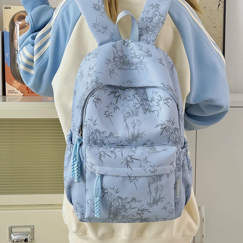 DALO Nylon Backpack Women's White/Black/Green/Blue-23