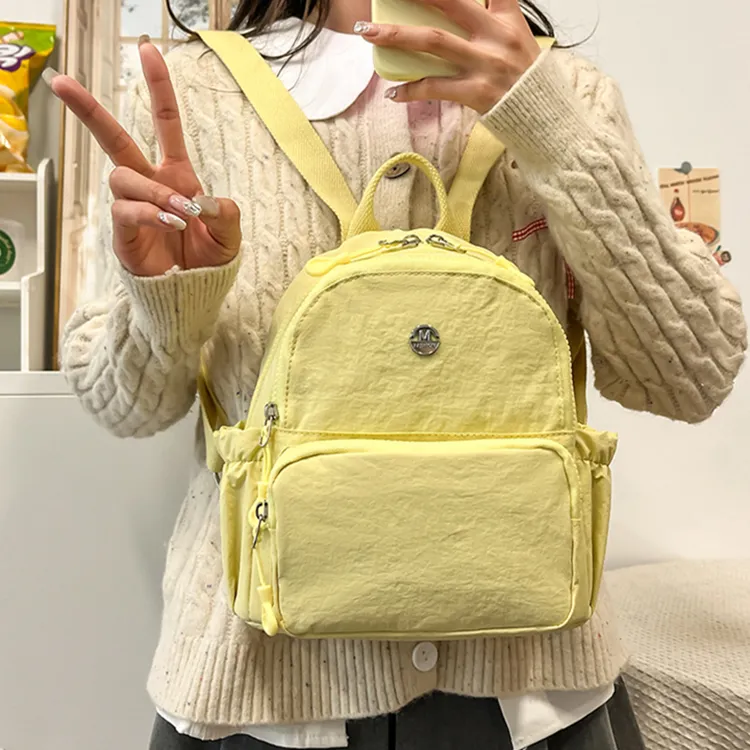 DALO Nylon Backpack Women's Purple/Black/Yellow/White-8