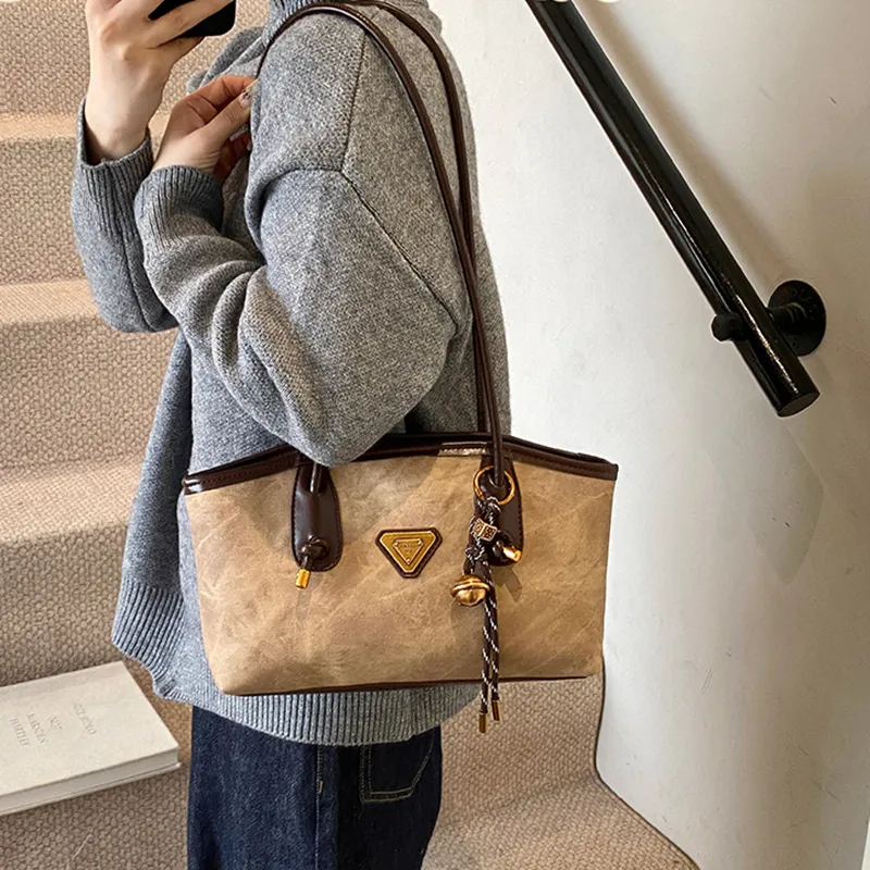 DALO PU Shoulder Bag Women's Black Coffee Brown/Khaki/Blue-10