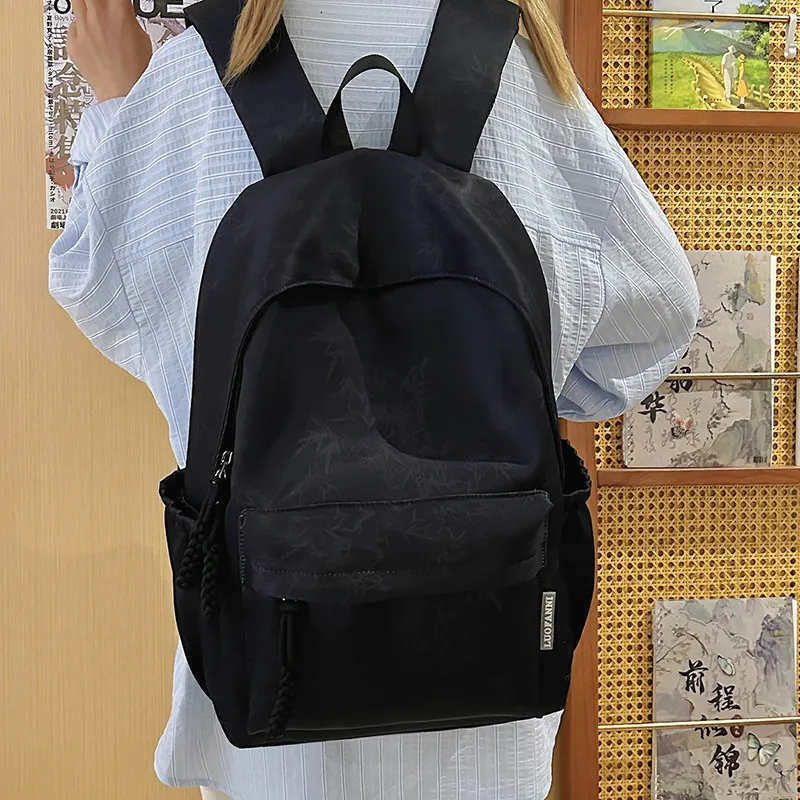 DALO Nylon Backpack Women's White/Black/Green/Blue-11