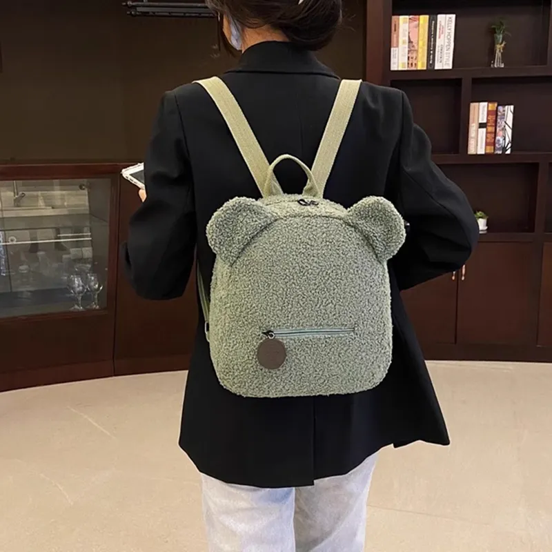 DALO Plush Backpack Kids' Khaki/Green/Blue/Coffee/Black-6