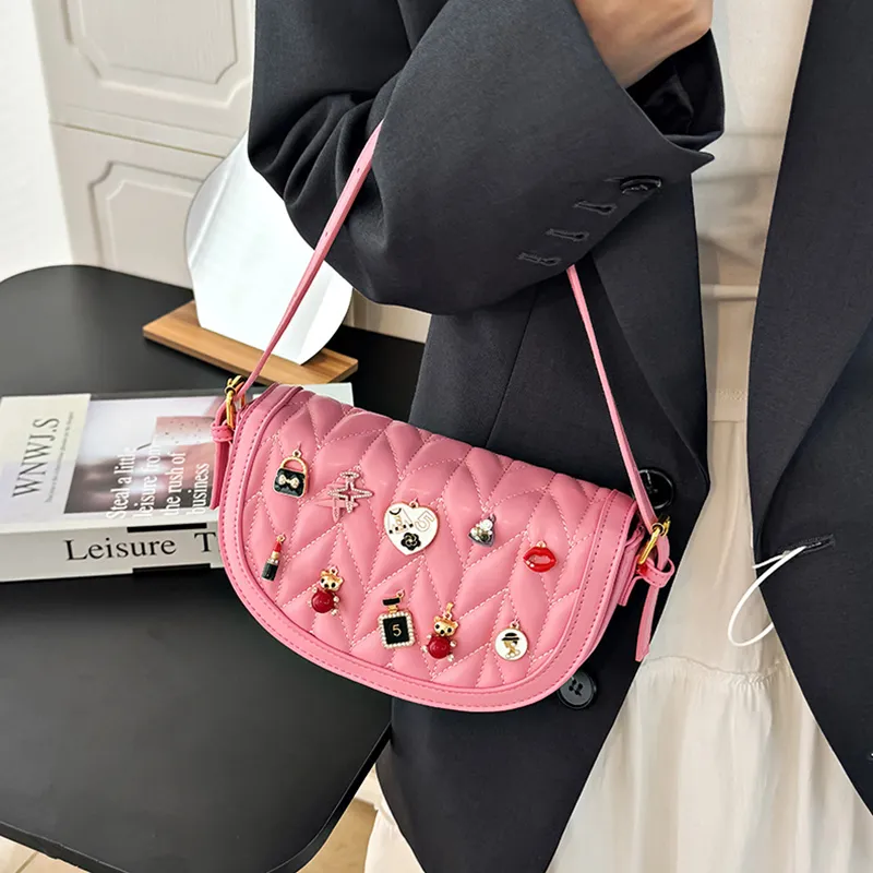 DALO PU Handheld Underarm Crossbody Bag, Shoulder Bag Women's Black/Blue/Green/Pink/Red/Brown-10