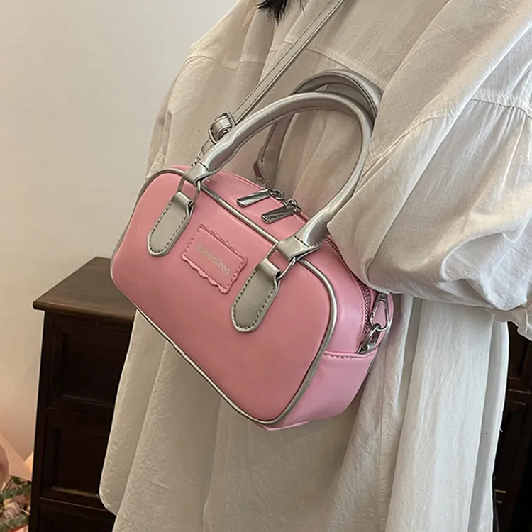 DALO PU Crossbody One Shoulder Handbag Women's Black/Ecru/Pink/Brown-13