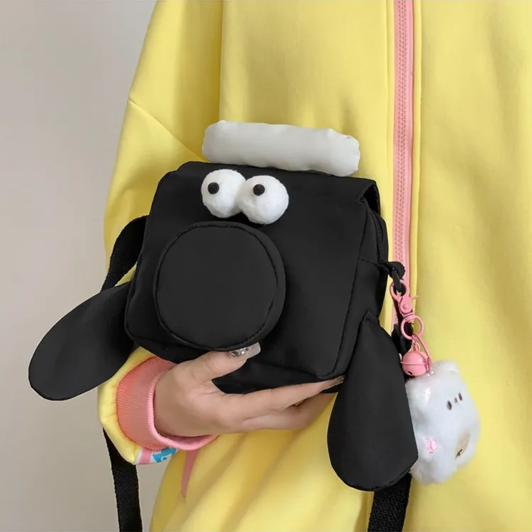 DALO Nylon Shoulder Bag Crossbody Bag Women's Black/White-5