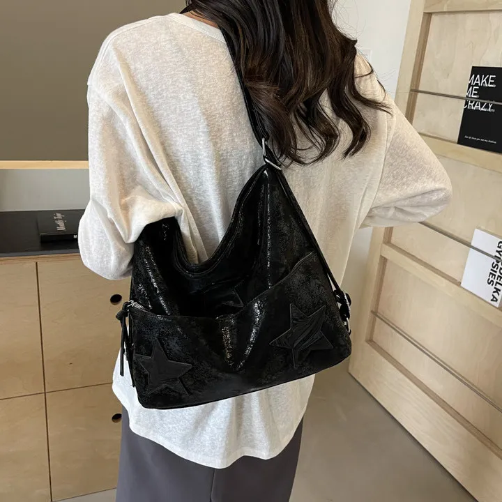 DALO PU Backpack On The Shoulder Women's Silver/Black/White-11