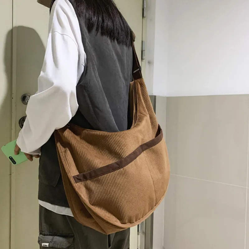 DALO Corduroy Crossbody Bag Shoulder Bag Women's White/Green/Black/Coffee-17