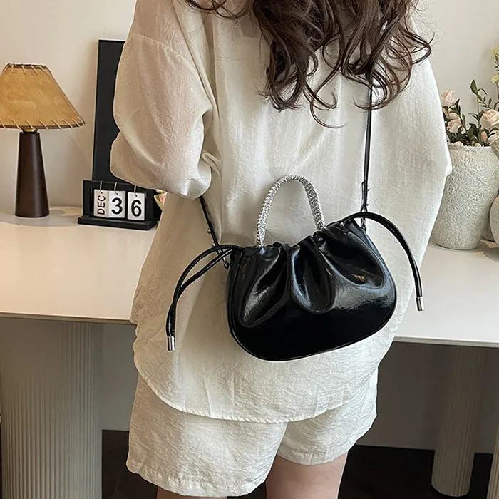 DALO PU One Shoulder Bucket Crossbody Handbag Women's Silver/Multicolor/Gold/Black-18