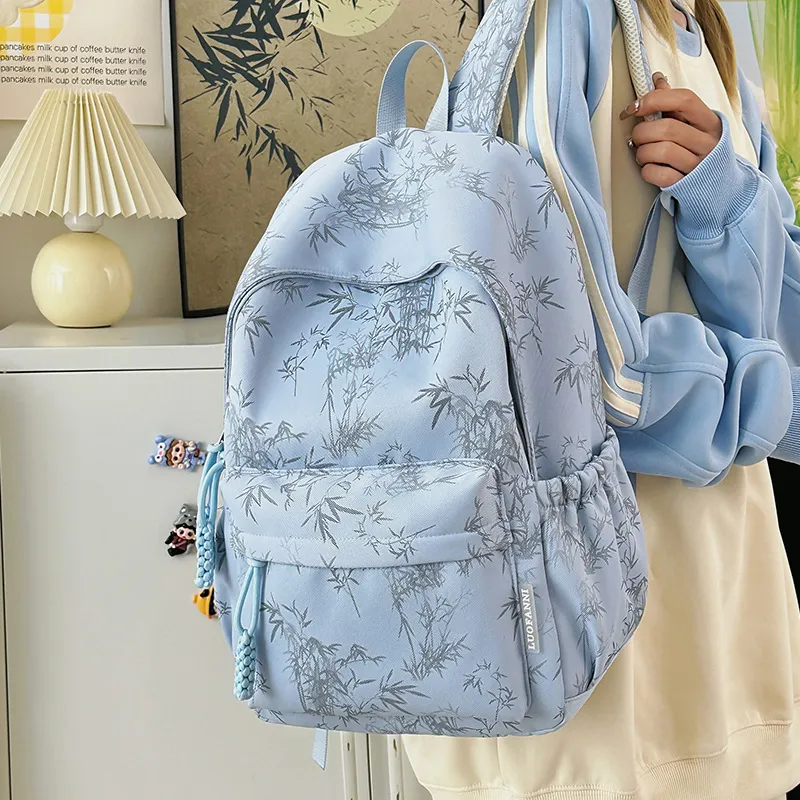 DALO Nylon Backpack Women's White/Black/Green/Blue-22