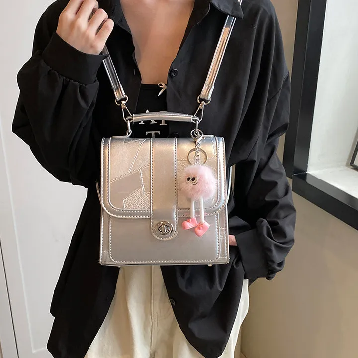 DALO PU Backpack Women's Black/Silver/White/Pink-7
