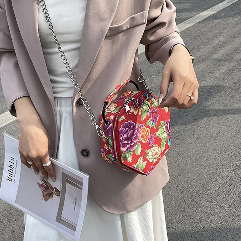 DALO PU Shoulder Bag Crossbody Bag Handbags Women's Print Green/Print Red/Red/Black-6