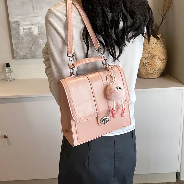 DALO PU Backpack Women's Black/Silver/White/Pink-20