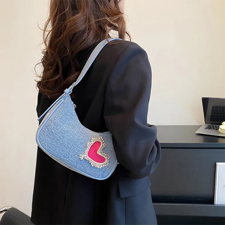 DALO Denim Shoulder Bag Women's Denim Blue-1