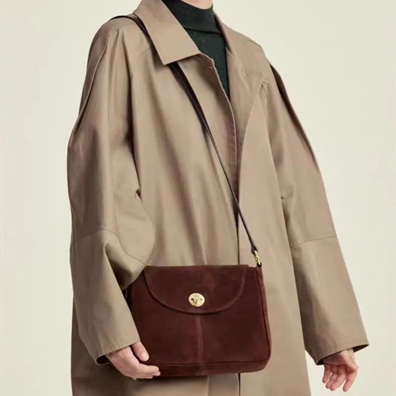 DALO Woolen Shoulder Bag, Tote, Crossbody Bag Women's Burgundy/Olive Green-2