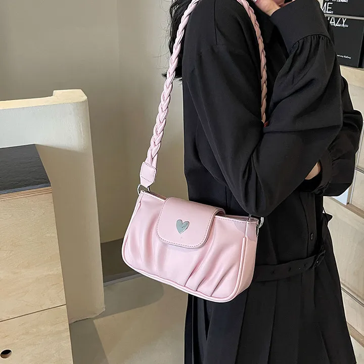 DALO PU Handbag Shoulder Bag Crossbody Bag Women's Black/Ecru/Pink/Silver-13