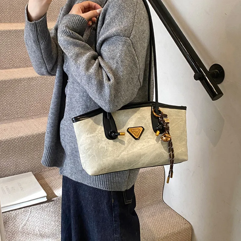 DALO PU Shoulder Bag Women's Black Coffee Brown/Khaki/Blue-3