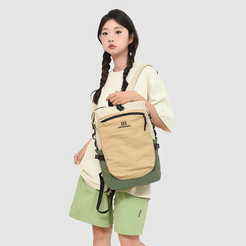 DALO Nylon Backpack Unisex Green/Khaki/Gray-6