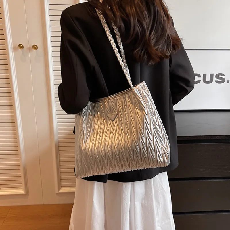DALO PU Shoulder Bag Regular Women's White/Silver/Black/Pink-5