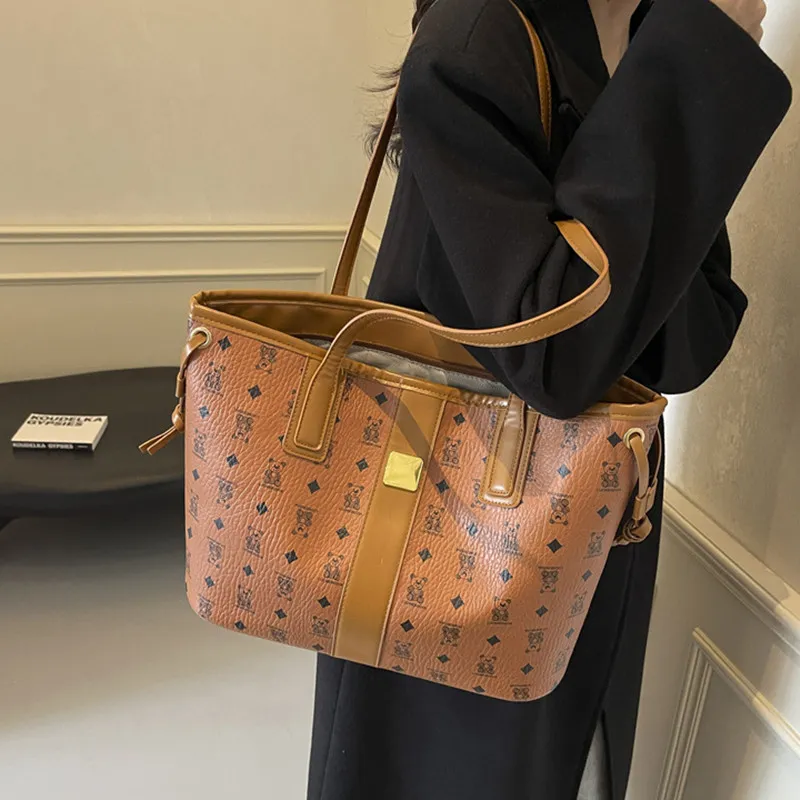 DALO PU Handbag, Shoulder Bag Women's Pink/Brown/Black/White-5