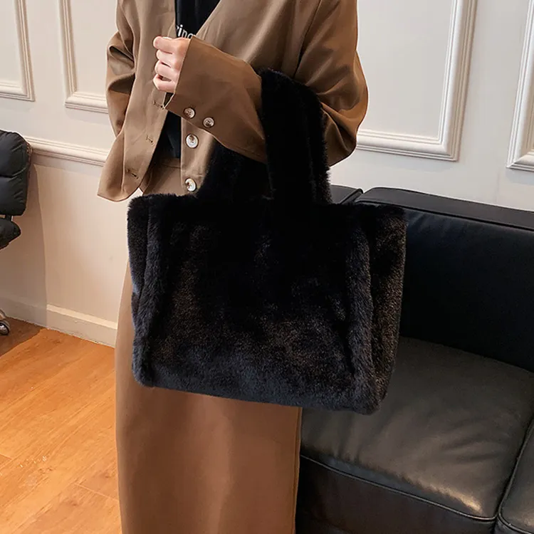 DALO Faux Fur Shoulder Bag Women's Multicolor-7