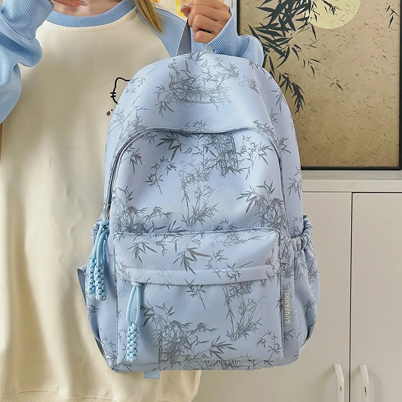 DALO Nylon Backpack Women's White/Black/Green/Blue-19