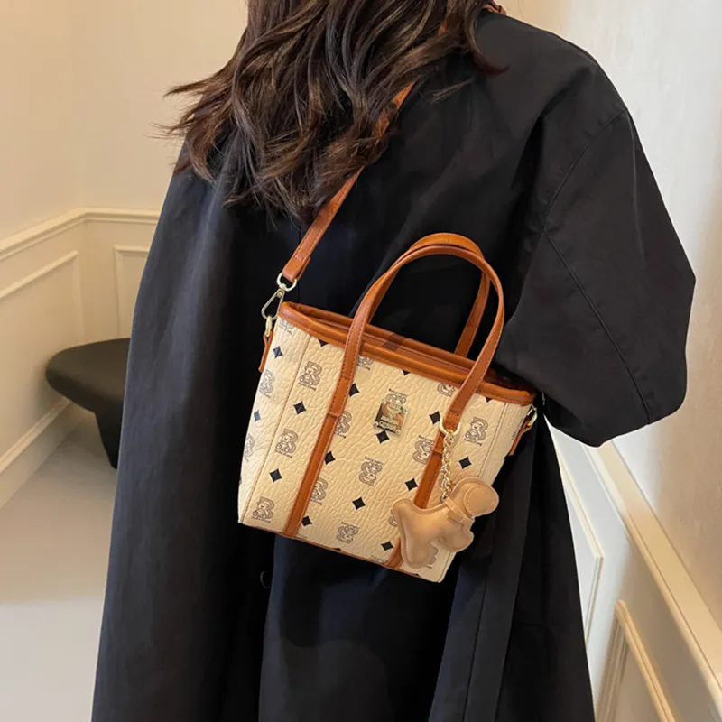 DALO PU Handbag Shoulder Bag Crossbody Bag Women's Black/Ecru/Brown/Pink-5