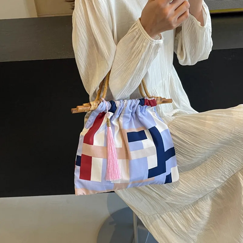 DALO Canvas Handbag Women's Red/Pink/Blue-10