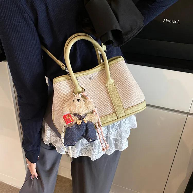 DALO PU Mosaic Canvas Handbag Regular Women's Multicolor-11