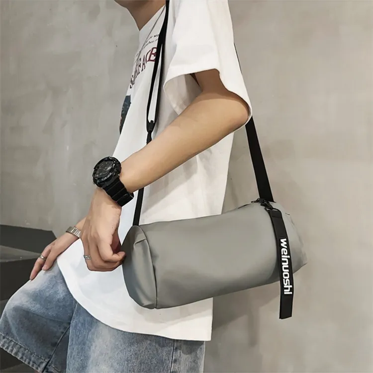 DALO Nylon Bucket Bag Crossbody Bag Unisex White/Black/Gray/Khaki-7