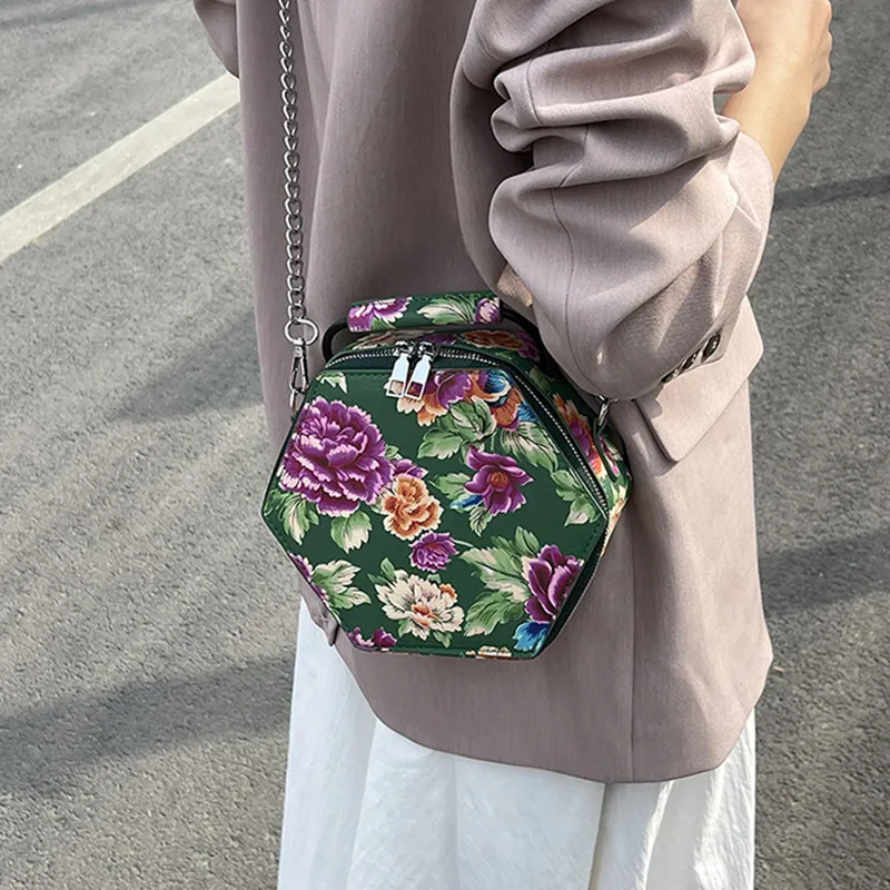 DALO PU Shoulder Bag Crossbody Bag Handbags Women's Print Green/Print Red/Red/Black-2