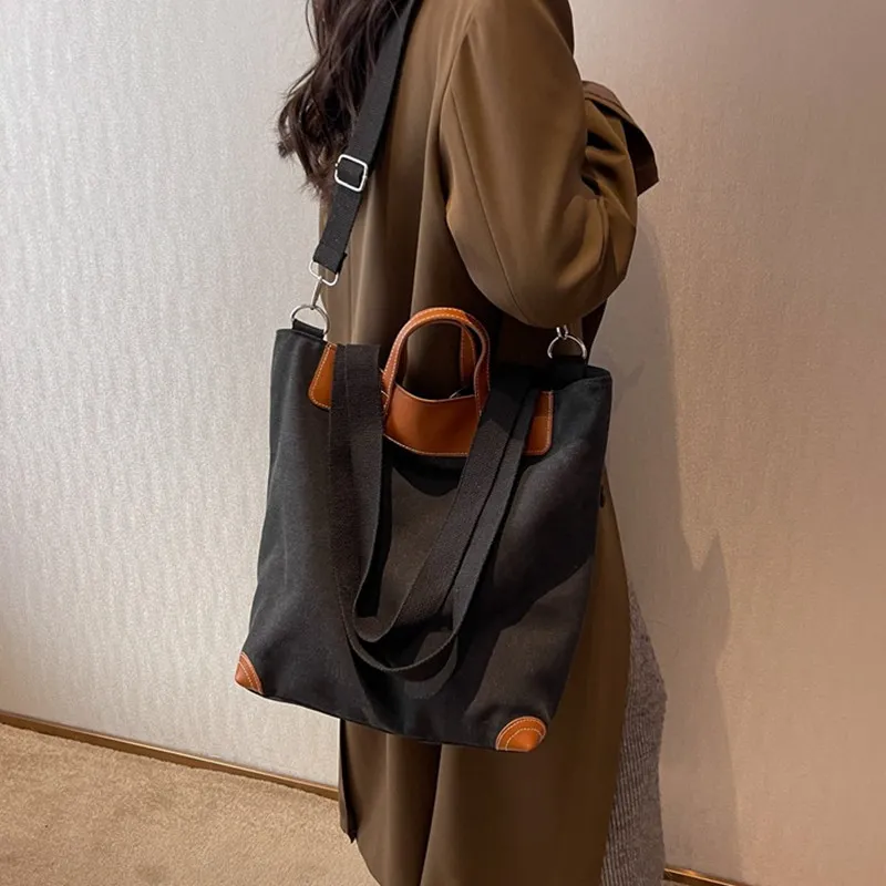 DALO Canvas Canvas Bag Portable Crossbody Bag Shoulder Bag Unisex Black/grey/brown/army Green/khaki-1