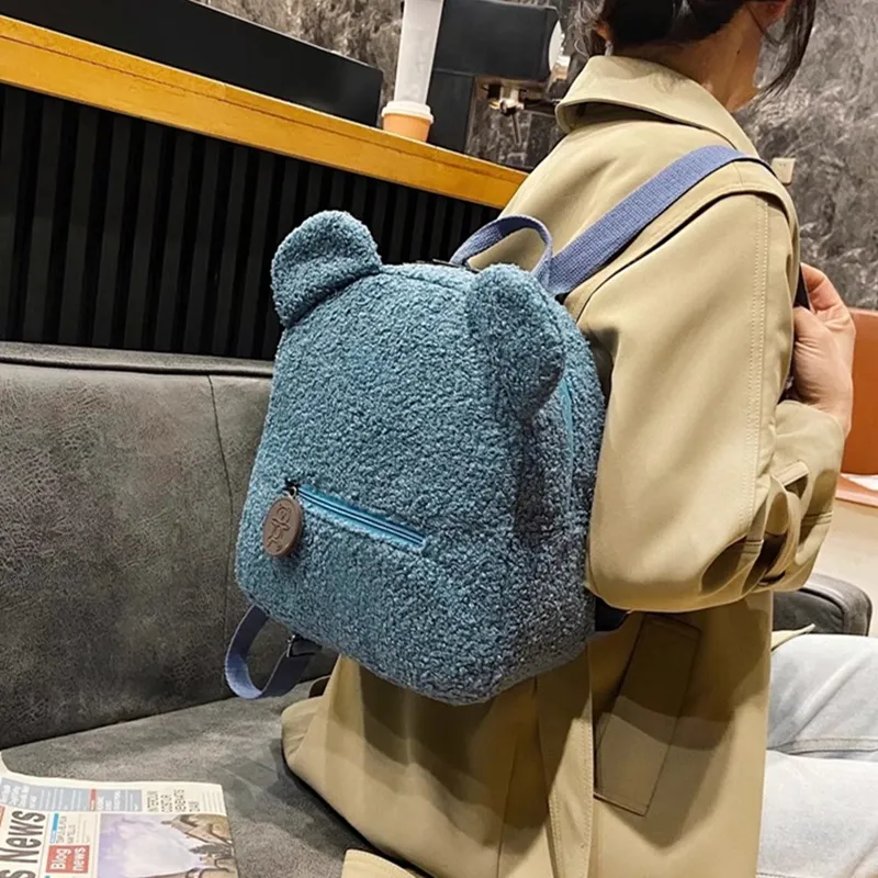 DALO Plush Backpack Kids' Khaki/Green/Blue/Coffee/Black-8