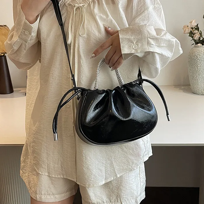 DALO PU One Shoulder Bucket Crossbody Handbag Women's Silver/Multicolor/Gold/Black-17