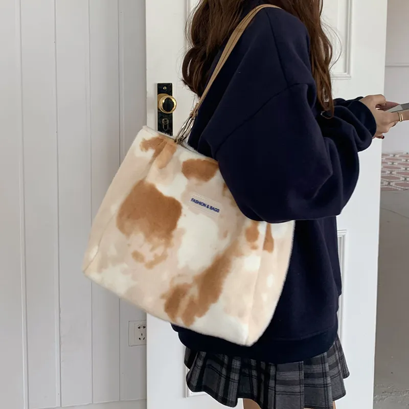 DALO Faux Fur Shoulder Bag Women's Pink/Brown-6