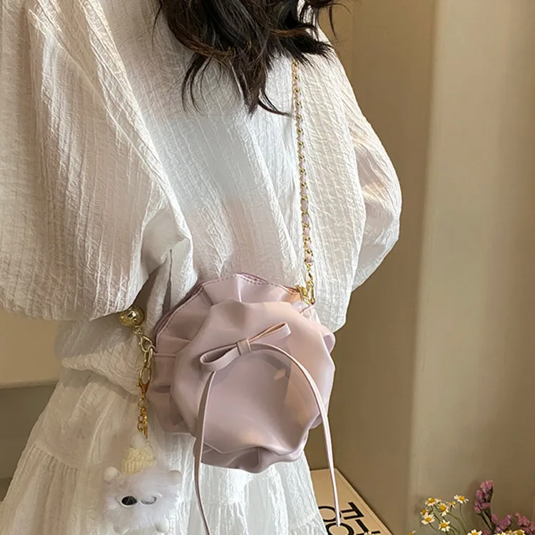 DALO PU Floral Bag, Cloud Bag, Shoulder Bag, Crossbody Bag Women's Ecru/Black/Pink/Purple-14