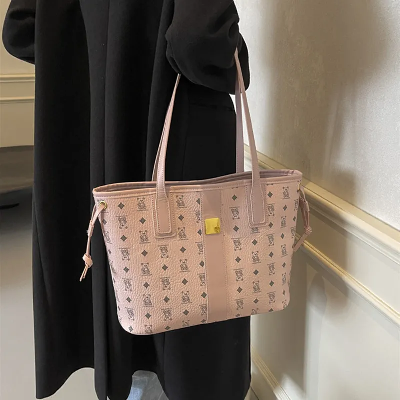 DALO PU Handbag, Shoulder Bag Women's Pink/Brown/Black/White-2