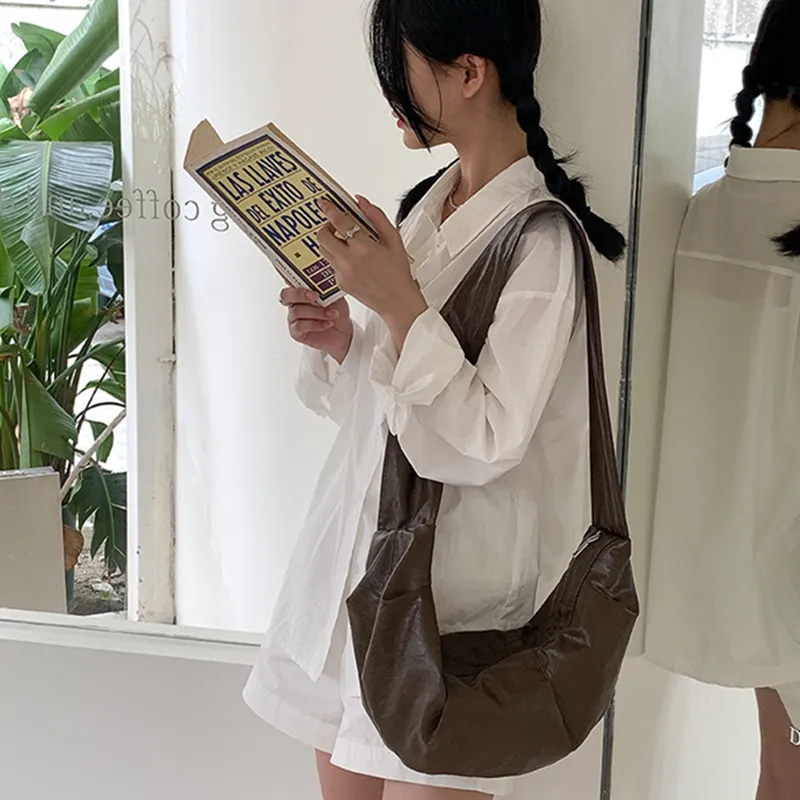 DALO PU Crossbody Shoulder Bags Women's Black/Coffee/Ecru/Mud-5