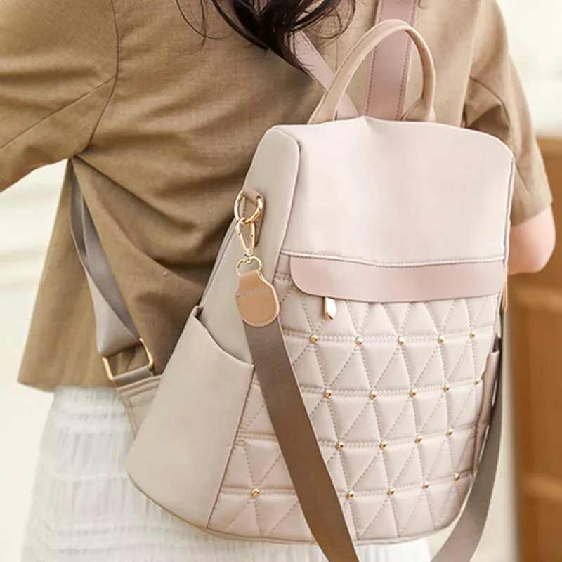 DALO Oxford Backpack Women's Black/Ecru/Khaki-9