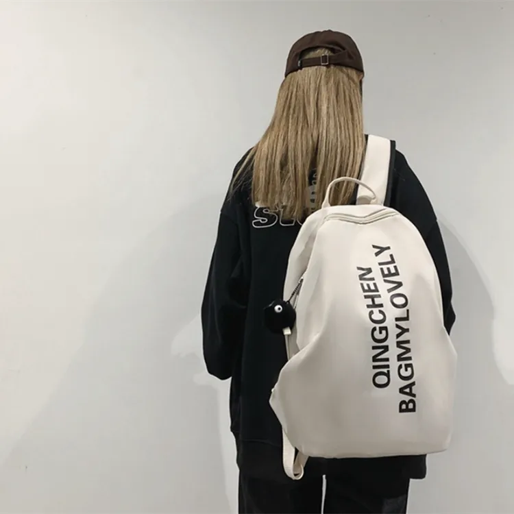 DALO Nylon Backpack Unisex White/Black/Gray/Blue/Pink-2