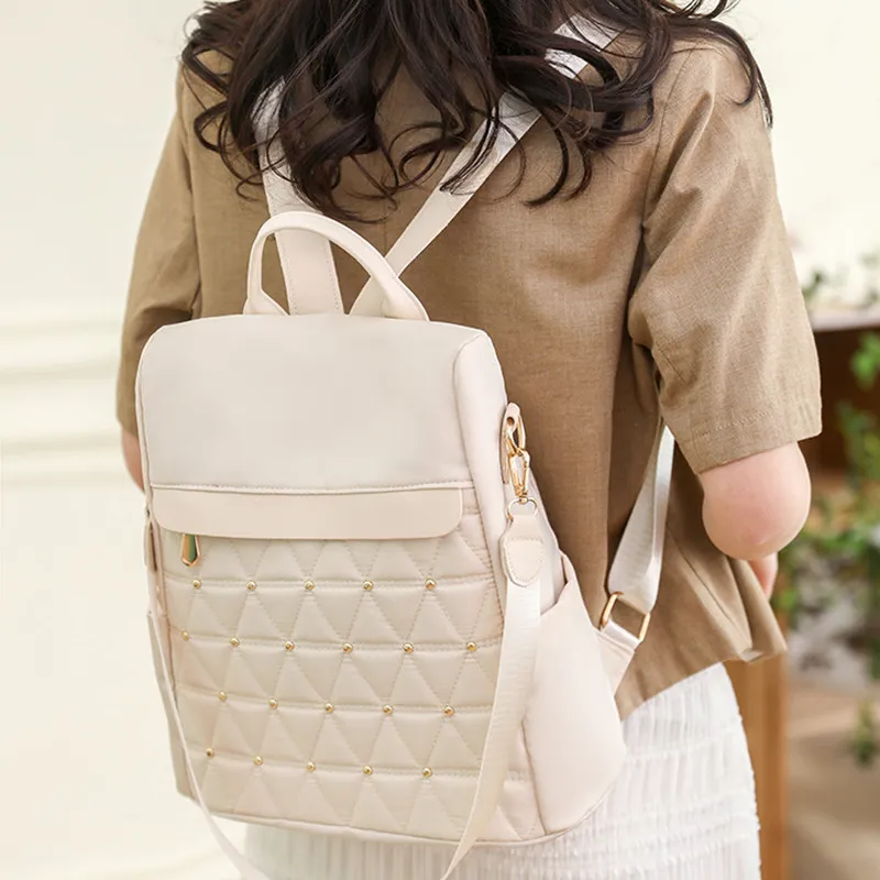 DALO Oxford Backpack Women's Black/Ecru/Khaki-5